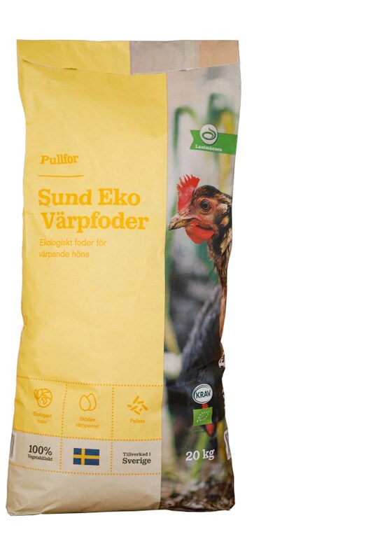 Hönsfoder, Sund Eko Värpfoder - 20 kg