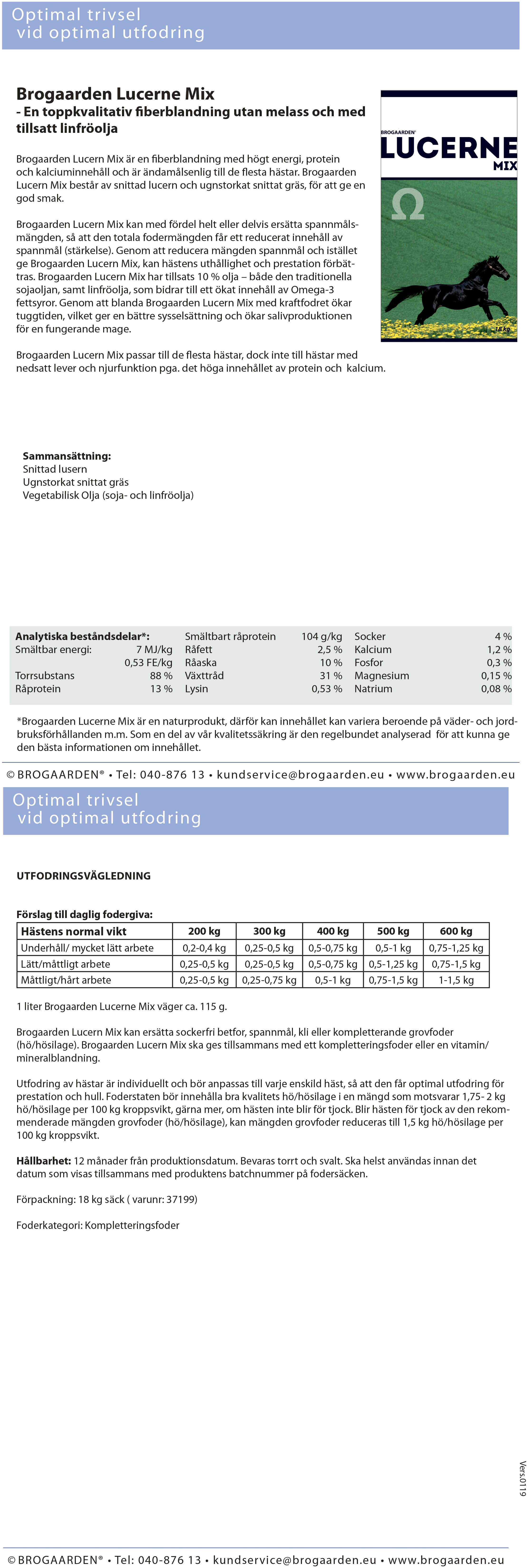 sengetøj undertrykkeren Trolley Brogaarden Lucerne Mix - 18 kg - Hogsta Ridsport & Foder - Hogsta Ridsport